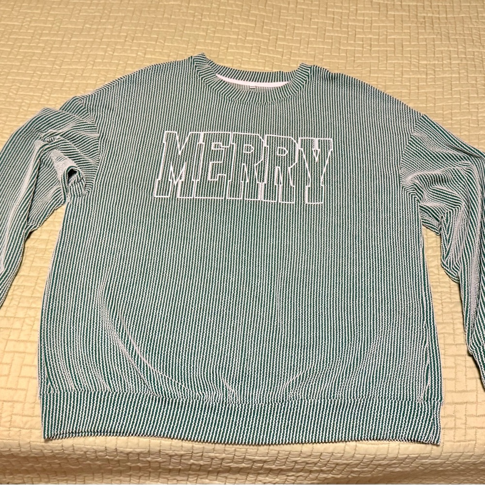 Green Striped Women's Crewneck XXL